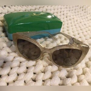 Kate Spade~Gold Shimmering Sunglasses~NWT~Case Included